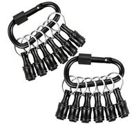 FACAINCXS Bit Holder 1/4 inch Hex Shank Screwdriver Bits Holder Extension Bar Keychain Screw Adapter Drill Change Hand-held Screwdrivers Drill Bits Holder Portable (2Set-Black)