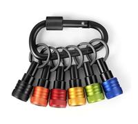 FACAINCXS Upgraded 6PCS 1/4 inch Hex Shank Bit Holders, Keychain with Carabiner, Quick-change Design for Nut Driver, Screwdriver & Drill Bits, Include Keychain Carabiner Gifts for Men (Color)