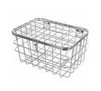 FACAITZQ 50cm Large Size Stainless Steel Solid Bicycle Basket Tricycle Metal Rear Basket With Lid And Lock Bike Fit For Accessories