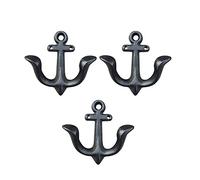 Facaler Nautical Anchor Design Wall Hooks Vintage Rustic Cast Iron Coat Hooks Rack Decorative Wall Mounted Antique Hanger (3 Pack)