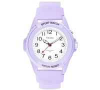 Facasu Analogue Wrist Watch Boys Girls 50 m Waterproof Luminous Dial Sport Silicone Strap Quartz Watch Teenager Students Children's Watch Boys Girls Over 10 Years, Lila-L, Modern
