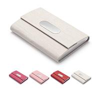 FACATH Business Card Holder, PU Leather Slim Business Card Case