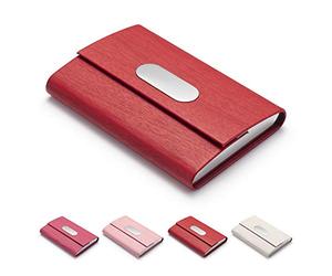 FACATH Business Card Holder, PU Leather Slim Business Card Case | PU Leather Card Case, Slim Credit Card Wallet, Portable ID Card Holder, Metal Magnetic Closure, Pocket Card Organizer for Men