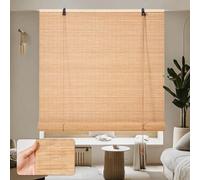 FaccioneerZ Outdoor Roller Blinds Shade For Gazebo Door Balcony Natural Bamboo Roller Blinds 60 80 90 100 110 120 140 160cm Wide Roman Shades For Windows Sunscreen/Breathable Bamboo Shades For Patio