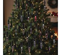 Faccito 12 Pcs Acrylic Christmas Gothic Bookmarks Gift Gothic Spooky Bookmarks Xmas Ornament Horror Movie Featured Characters Dagger Christmas Horror Bookmark Gift for Novel Fan Writer Scholar Friend