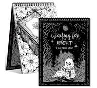 Faccito 2 Pcs Waiting for The Night Coloring Book - Spooky Gothic Inspired Coloring Book, 30 Perforated 160 GSM Paper Sheets, Intricate Dark Patterns for Easy Stress Reduction, 8'' x 10.5''