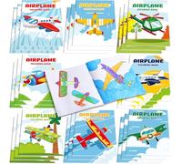 Faccito 24 Pcs Mini Coloring Books Bulk Airplane Painting Book Small Color Drawing Booklets DIY Drawing Activity Book for Cartoon Airplane Theme Party Favors Birthday Goodie Bags Stuffers