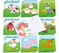 Faccito 24 Pcs Mini Coloring Books for Kids Party Favor,Farm Animals