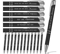 Faccito 24 Pcs Thank You Ballpoint Pens Inspirational Quotes Metal Motivational Pens Encouraging Inspirational Black Ink Funny Gift for Women Men Work Nurse Students Teacher(Black)