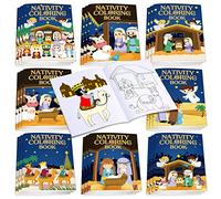 Faccito 24 Pieces Christmas Nativity Activity Coloring Book The Nativity of Jesus Coloring Page for Christmas Holiday Party Gift Goodie Bags Rewards Carnival Prizes