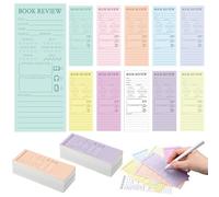 Faccito 240 Pcs Book Review Bookmarks Reading Tracker, Simple, Multicolor