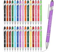 Faccito 30 Pcs Inspirational Ballpoint Pens Motivational Quotes Pen with Stylus Tip Inspirational Positive Encouraging Black Ink Novelty Thank You Gifts for Adults(Inspirational)