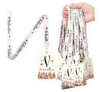 Faccito 30 Sets Volunteer Lanyard with PVC Pass Card Identification ID Badge Bulk Visitor Badge for Event Breakaway Lanyard for Activity Fundraising Exhibition Church School Events Donation Activities