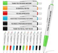 Faccito 48 Pcs Thank You Ballpoint Inspirational Quotes Pen Black Ink Funny Motivational Encouraging Retractable Ballpoint Pens for Women Men Employee Nurse Teacher Gift, 6 Styles