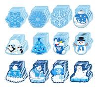 Faccito 48 Pcs Winter Party Favors Winter Wonderland Notepads Christmas Mini Notebook Holiday Xmas Notepads Pocket Journals for Winter Christmas Baby Shower Birthday Party Favors Classroom Supplies