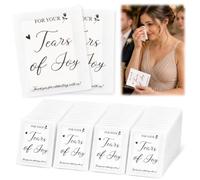 Faccito 50 Pack Happy Tears Tissues for Weddings with 150 Tissues, for Your Tears of Joy Tissue Packs with Printed, Wedding Guest Favors, Wedding for Ceremony Reception Bridal Shower Church