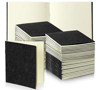 Faccito 50 Pack Mini Pocket Kraft Notebooks Bulk Journal Notepads Small Notebooks Memo Sketchbooks Writing Notepad for Kid School Classroom, Party Favors Supplies, 4 x 4 Inch(Black, Blank Page)