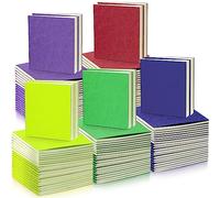 Faccito 50 Pack Mini Pocket Kraft Notebooks Bulk Journal Notepads Small Notebooks Memo Sketchbooks Writing Notepad for Kid School Classroom, Party Favors Supplies, 4 x 4 Inch(Fresh Color, Blank Page)