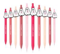 Faccito 50 Pcs Halloween Breast Cancer Awareness Pens Gifts Bulk Breast Cancer Ghost Ballpoint Pens Pink Ribbon Party Favors for Charity Women Survivor Public School Events Gift Supplies