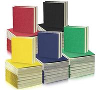 Faccito 50 Set Mini Pocket Kraft Notebooks Bulk Field Notebook Small Notebooks Memo Sketchbooks Writing Notepad for Writing Memos Diary Making Plans Company 4 x 4 Inch (Bright Color, Blank Page)