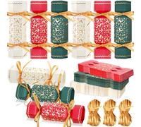 Faccito 60 Pack Christmas Cracker Kit No Snap Christmas Party Table Favors DIY Xmas Party Cracker Candy Boxes for Holiday Supplies Dinner Decoration Gift (Snowflake)