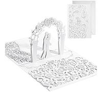 Faccito Pop up Wedding Engagement Cards with Romantic Lovers 3D Gift Card with Envelopes for Couples Greetings Wedding Postards for Bride and Groom Anniversary(White)
