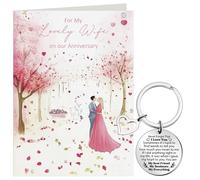 Faccito Wife Gift Set 'never Forget I Love You' Anniversary Keyring and Card with Envelope Keychain Ideal Presents for Wife Girlfriend from Husband Boyfriend