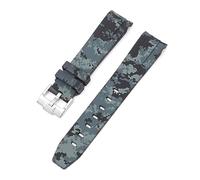 FACDEM Curved End 20mm Nature Fluorine Rubber Watchband Replace For Rolex Strap New Green Submariner Explorer 2 Role WatchBands(Digital Black)