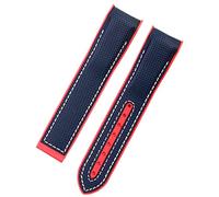 FACDEM For Omega Strap 300 Speedmaster 8900 Marine Seahorse Diving600 American Cup Limited Edition Series Silicone Watch band(Blue White -no clasp,20mm)