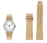 FACDEM Nylon Leather Watchband 20mm 21mm 22mm Fit for IWC Le Petit Prince Big Pilot IW3777 Black Sport Canvas Watch Strap(Khaki no buckle,22mm)