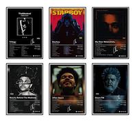 Facdem The Weeknd Signed Limited Poster Music Album Cover Posters Print Set of 6 Room Aesthetic Canvas Wall Art for Girl and Boy Teens Dorm Decor 8x10 inch