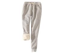 FACDIBY Women's Sweatpants Sherpa Lined Winter Warm Athletic Jogger Fleece Pants, 07-light Gray, Large