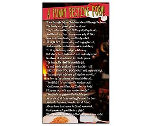 Face Ache a Funny Festive Poem Christmas Greetings Card for Friends. Twas the Night Before Christmas When all Through the House, Multi-coloured, 23.5 x 13 cms