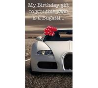 Face Ache, Birthday Card for Him, "My Birthday Gift to You This Year is a Bugatti…" Male Humorous and Funny Birthday Card, Multi-Coloured