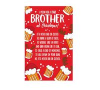 Face Ache Funny Christmas Card Brother,Brother Xmas Card, Poem on Christmas, 23.5 x 13 cms, Multi-Coloured
