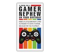 Face Ache Nephew Birthday Card Image of Gaming Remote., 5 x 9 inches
