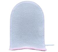 Face and Body Exfoliating Wash Glove 100% Silk Japanese Chirimen Textile Handmade in Japan - White x Pink