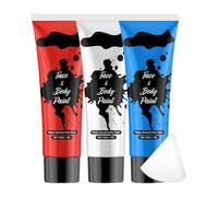 Face and Body Paint - 3-Piece Water-Based Children's Make-Up, Make-Up Colours for Painting, Waterproof Festive Accessories for Carnival and Halloween