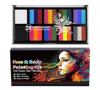 Face and Body Paint - Face Paint Kit for Parties, Festivals, Halloween | Rainbow Split Cake Face Paint, Professional Body Art Palette, Water-Based Face Paint, Easy to Apply & Wash, Vibrant C