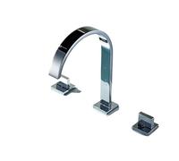 Face Basin Taps Black Basin Faucets Brass Polished Chrome Deck Mounted Bathroom Sink 3 Hole Double Handle Hot and Cold Water Tap(Color-3)