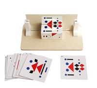 Face Blocks Game,Geometric Mirror Symmetry Cube - Wooden Face Changing Building Blocks for Family Classroom Travel Party