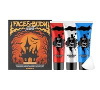 Face Body Paint, Face Painting Kit, USA Flag Colors Makeup, Long-Lasting Vibrant Coverage, Easy to Apply and Remove, 3Pcs Red White Blue, 4th of July Costume Party Makeup