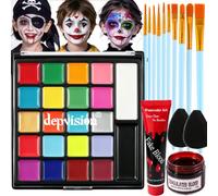 Face Body Paint Kit, 22 Colors Face Painting Palette, with Fake Blood for Halloween makeup