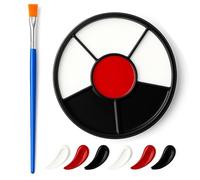 Face & Body Paint Kit, 6-Colour Bruise Wheel, Black Red Grey & White Shades, Blendable SFX Makeup Palette with Brush, Easy to Apply and Remove, Halloween, Cosplay and Theatrical Makeup (#05)