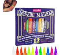 Face Body Paint Markers, UV-Activated Makeup Coloring Crayons | Neon Crayon Format with Fluorescent Color Effect, Easy Face and Body Art for Halloween, Cosplay, Birthdays and Parties