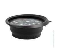 Face Bowl for Ice, Quick Cooling Foldable Silicone Wash Basin with Built-in Ice Tray, Portable Washing Basin for Puffiness Relief,Soothe Skin,Bathroom Accessories (Black)