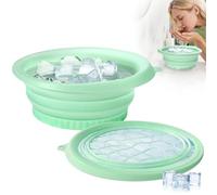 Face Bowl for Ice with Built-in Ice Tray - Collapsible Silicone Facial Ice Bath Bowl for Cold Plunge Therapy, Skin Tightening & Acne Relief - Portable Spa Tool for Home & Travel（Green