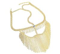Face Chain Crystal Facial Tassel Mask Face Jewelry for Women Beads Rhinestone Mask for Halloween Cosplay Party(Gold)