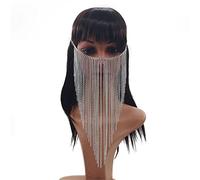 Face Chain Headpiece Wedding Face Jewelry Head Chain Punk Party Mask Alloy Chain for Halloween Cosplay Party