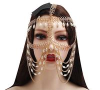 Face Chain Metal Tassel Head Chain Jewelry Bride Headpiece Accessories for Halloween Cosplay Party